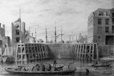 Entrée du Dock de Limehouse, 1850