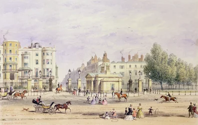 Grosvenor Gate et le nouveau pavillon, 1851