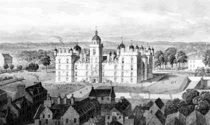 Hôpital de Heriot, depuis Castle Hill, gravé par William Watkins, vers 1830