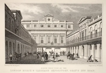 Vue N.O. du dépôt de chevaux et de voitures de Londres, Gray