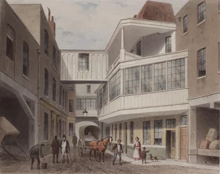 Vue de la taverne Cross Keys, Wood Street, c.1850