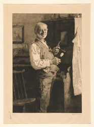 Sans titre [Homme se préparant à se raser]
