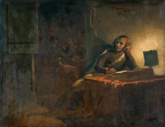 Intérieur avec des officiers de l