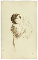 Jeune femme tenant un bébé