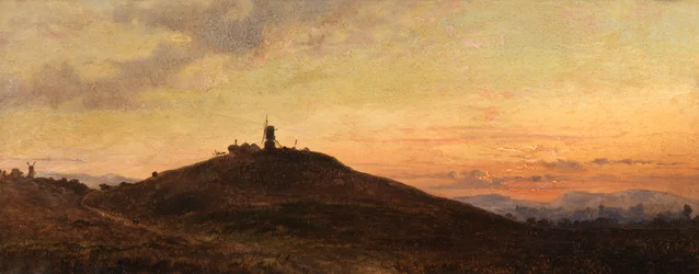 Moulin à vent au coucher du soleil