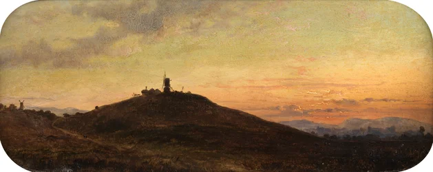 Moulin à vent au coucher du soleil
