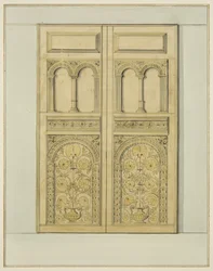 Porte intérieure sculptée de l