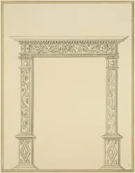 Porte sculptée dans une maison à Lewin