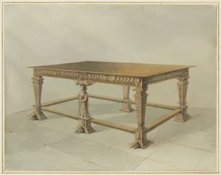 Table de communion en vieux chêne, église St John