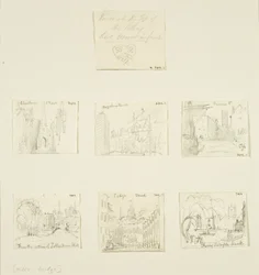 (détail) maison en haut de Pithay, croquis de Christmas Street, St Augustines