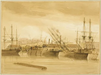 Dock de Wapping Est, montrant le barque 