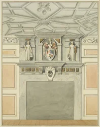 Intérieur avec cheminée de la maison du sacristain, Whitson Court