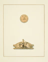 Ornements sur les chaises de la salle du conseil à la Monnaie, et la frise dans le vestibule de la Monnaie, maintenant l