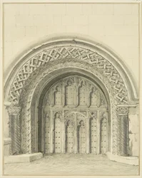 Petite porte voûtée adjacente au doyenné de la cathédrale de Bristol