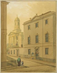 Chapelle St George, montrant Great George Street, depuis le coin de Park Street