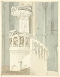 Chaire en pierre de la cathédrale de Bristol