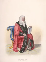 Greffier de la ville de Londres, Sir John Silvester, en costume civique, 1825