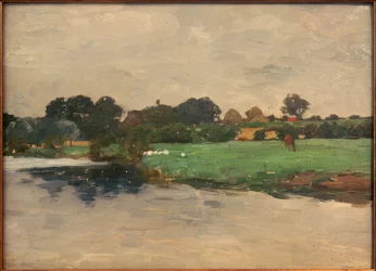 Paysage fluvial près de Hambourg
