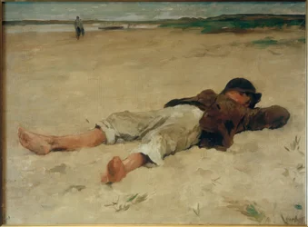 Garçon paysan couché