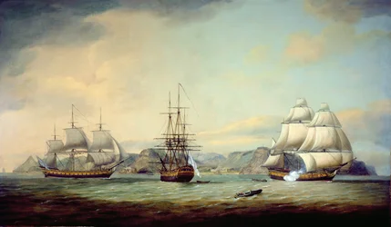 Navire de la Compagnie des Indes orientales Ceres au large de Sainte-Hélène, 1788