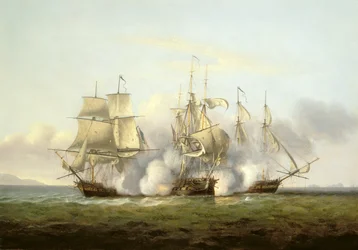 HMS Gore en action avec les bricks français 
