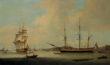 Le navire américain Granville au large de Deptford