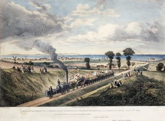 Vue du chemin de fer de Canterbury et Whitstable depuis Church Street, prise le jour de l