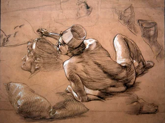 Nu masculin allongé, c.1880