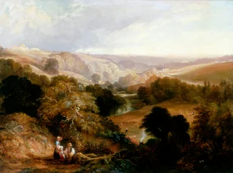 Vue du soir sur Heaton Dene, Lancashire, depuis une éminence près du moulin de Mable, 1831