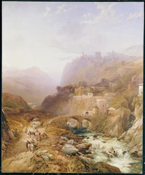 Figures sur la route en dessous du fort Léon, Sicile, 1879