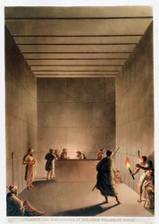 Chambre et sarcophage dans la Grande Pyramide de Gizeh, Égypte, 1802