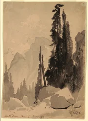 Dessin, Half Dome, Yosemite, 1872