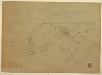 Dessin, Le Grand Canyon sous la pluie, 1873