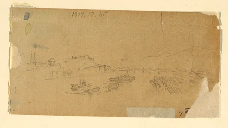 Dessin, Les Tetons, vus de la plaine, 28 août 1879