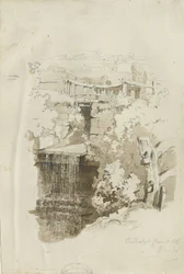 Biddulph - vue rurale: dessin au crayon et au lavis, 8 juin 1837