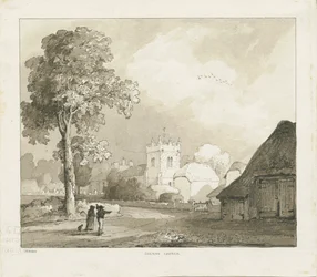 Église de Colton : dessin sépia