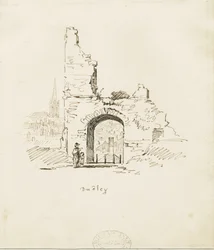 Château de Dudley - Le Donjon: croquis au crayon, nd [19e siècle]