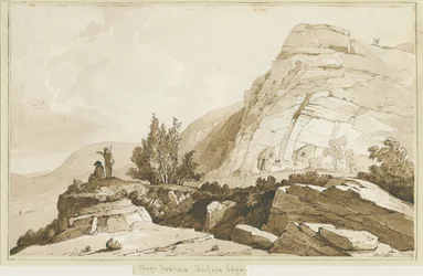 Kinver Edge - "Megs Foxhole" (dessin sépia, 1837)