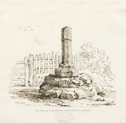 Moreton - Restes de la croix de pierre à Chatwell (1838)
