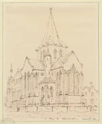 Wolverhampton - Église Sainte-Marie : dessin à la plume, nd [?milieu du XIXe siècle]
