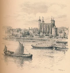 La Tour de Londres depuis Tower Bridge, 1902