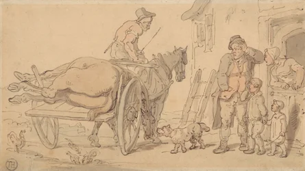Un cheval mort sur une charrette de knackers