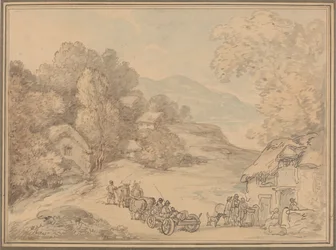 Un village dans un paysage vallonné