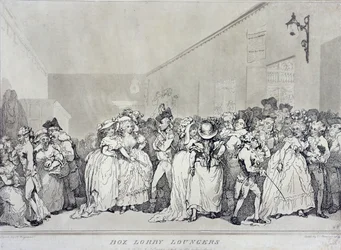 Box Lobby Loungers, gravé par Rowlandson d