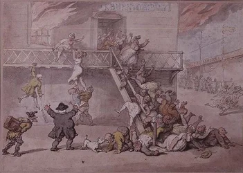 Le théâtre Cockburn en flammes