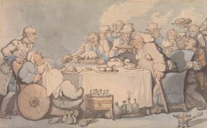 Les plaisirs du bain : les gourmets souffrant de goutte à table