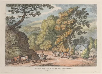 Cottage au pied de la montagne Router, Cornouailles, des Vues en Cornouailles, avril..., 12 avril 1812