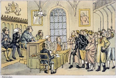 Le docteur Syntax devant le tribunal - dans « Les trois tours du docteur Syntax à la recherche du pittoresque, de la consolation et d