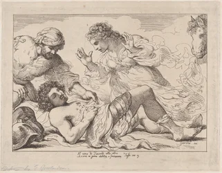 Erminia découvre le Tancrède blessé de Tasso, Gerusalemme Liberata, vers 1790