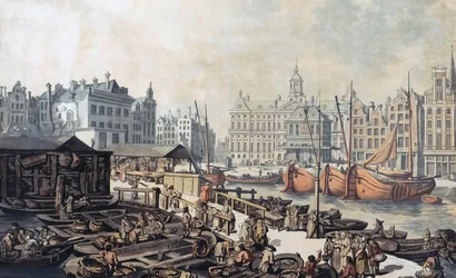 Marché aux poissons, Place du Dam, Amsterdam, Pays-Bas
